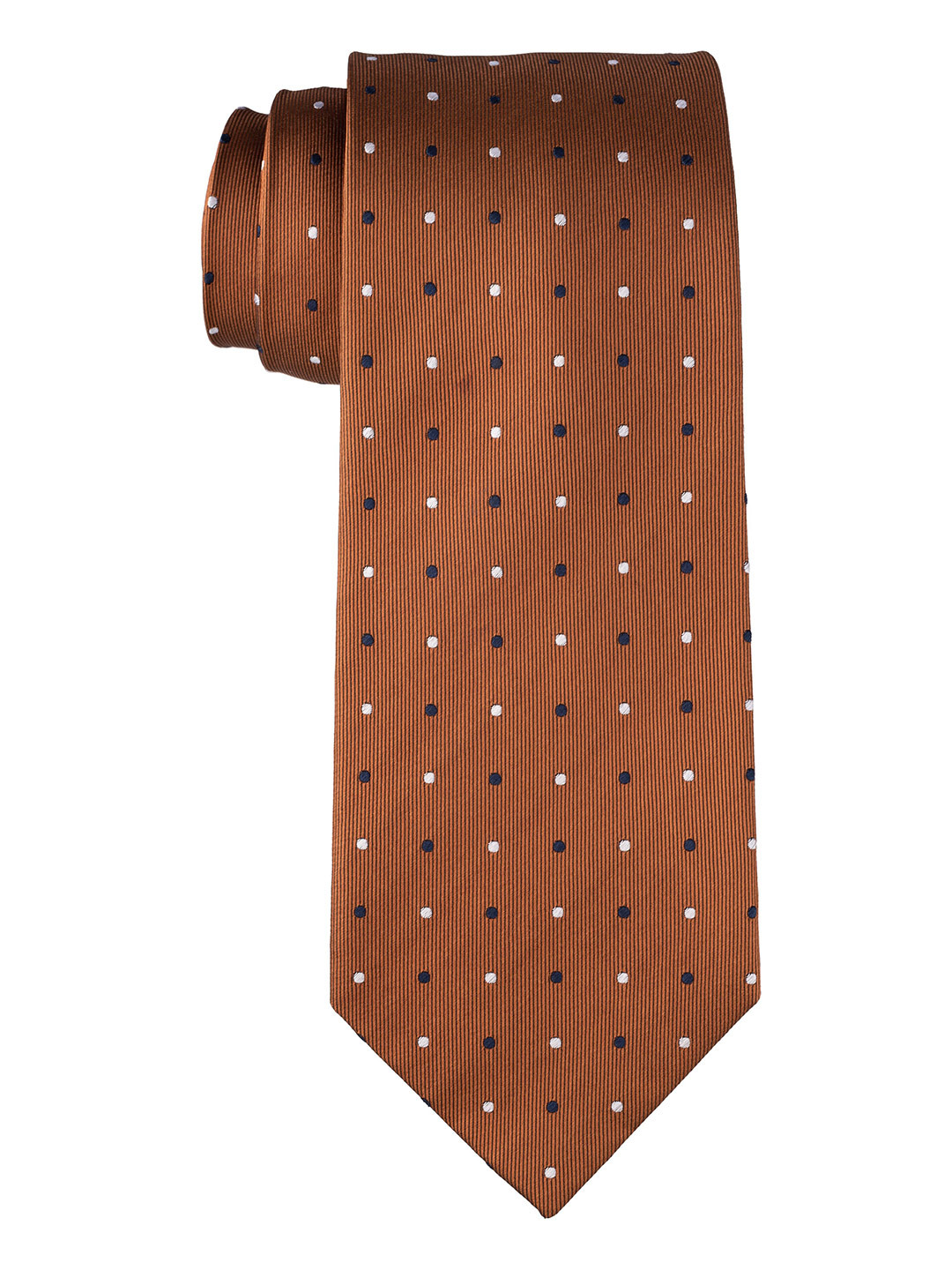 

The Tie Hub Men Woven Design Skinny Pure Silk Tie, Brown