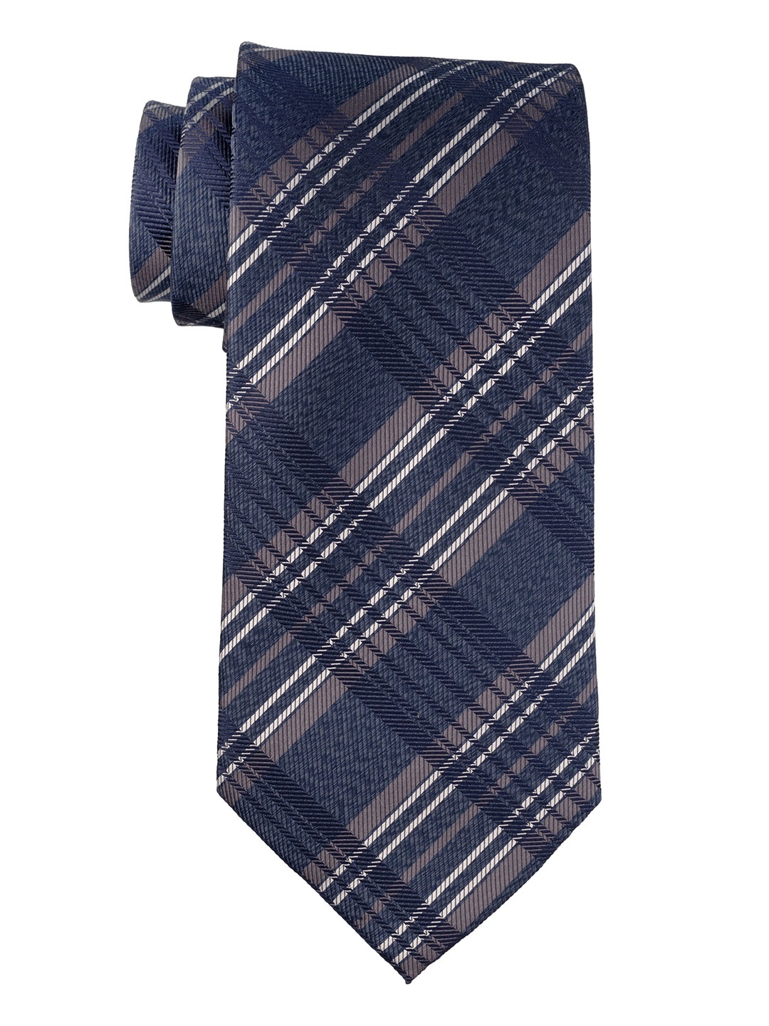 

The Tie Hub Men Checked Pure Silk Skinny Tie, Blue