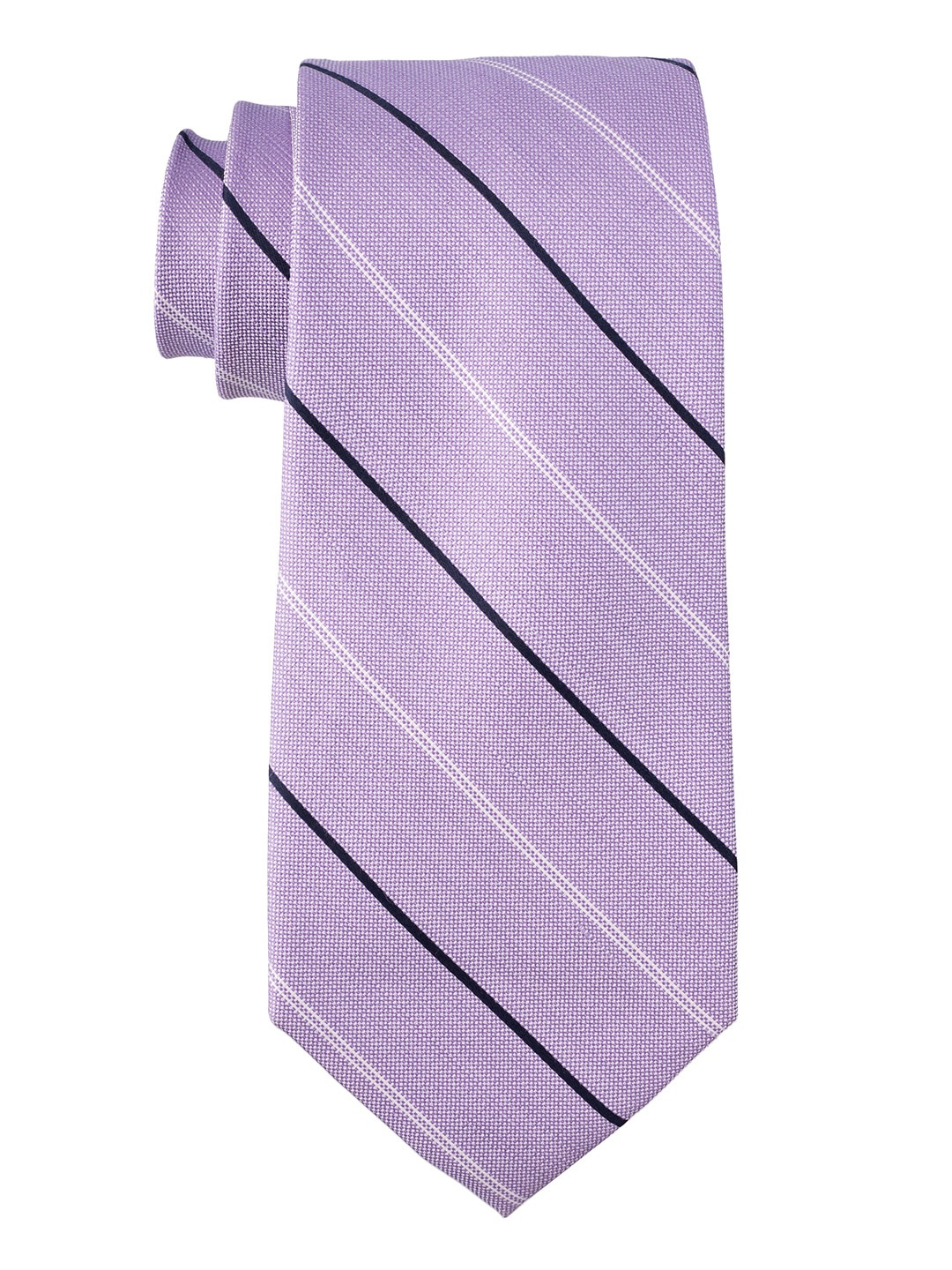 

The Tie Hub Men Striped Silk Skinny Tie, Purple