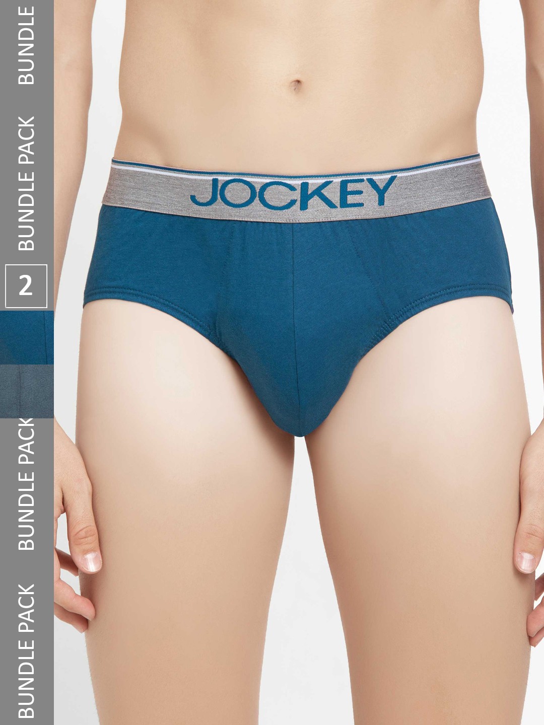 

Jockey Pack of 2 Super Combed Cotton Solid Briefs with Ultrasoft Waistband, Grey