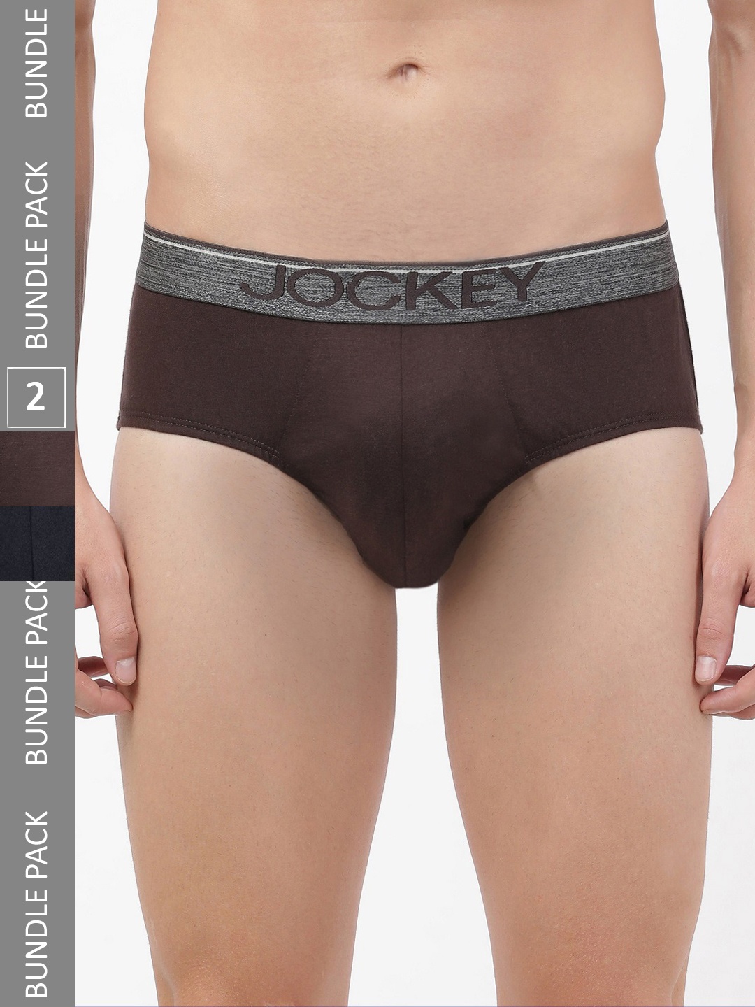 

Jockey Pack of 2 Super Combed Cotton Solid Brief with Ultrasoft Waistband, Navy blue
