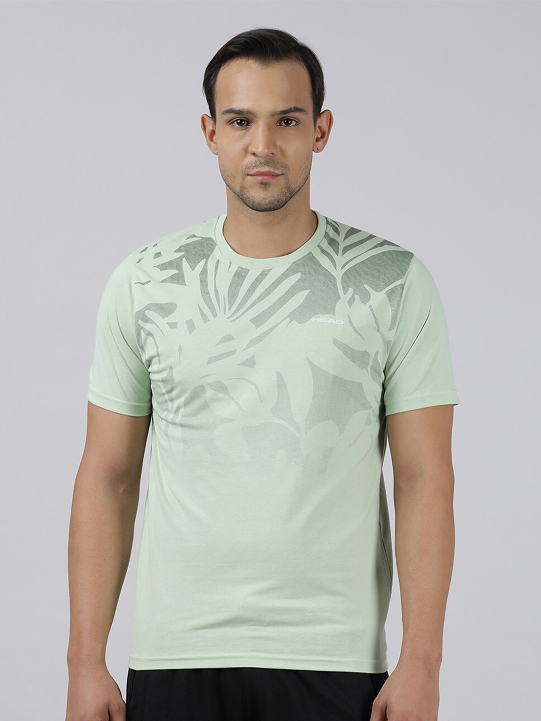 

Head Floral Printed Slim Fit T-shirt, Green