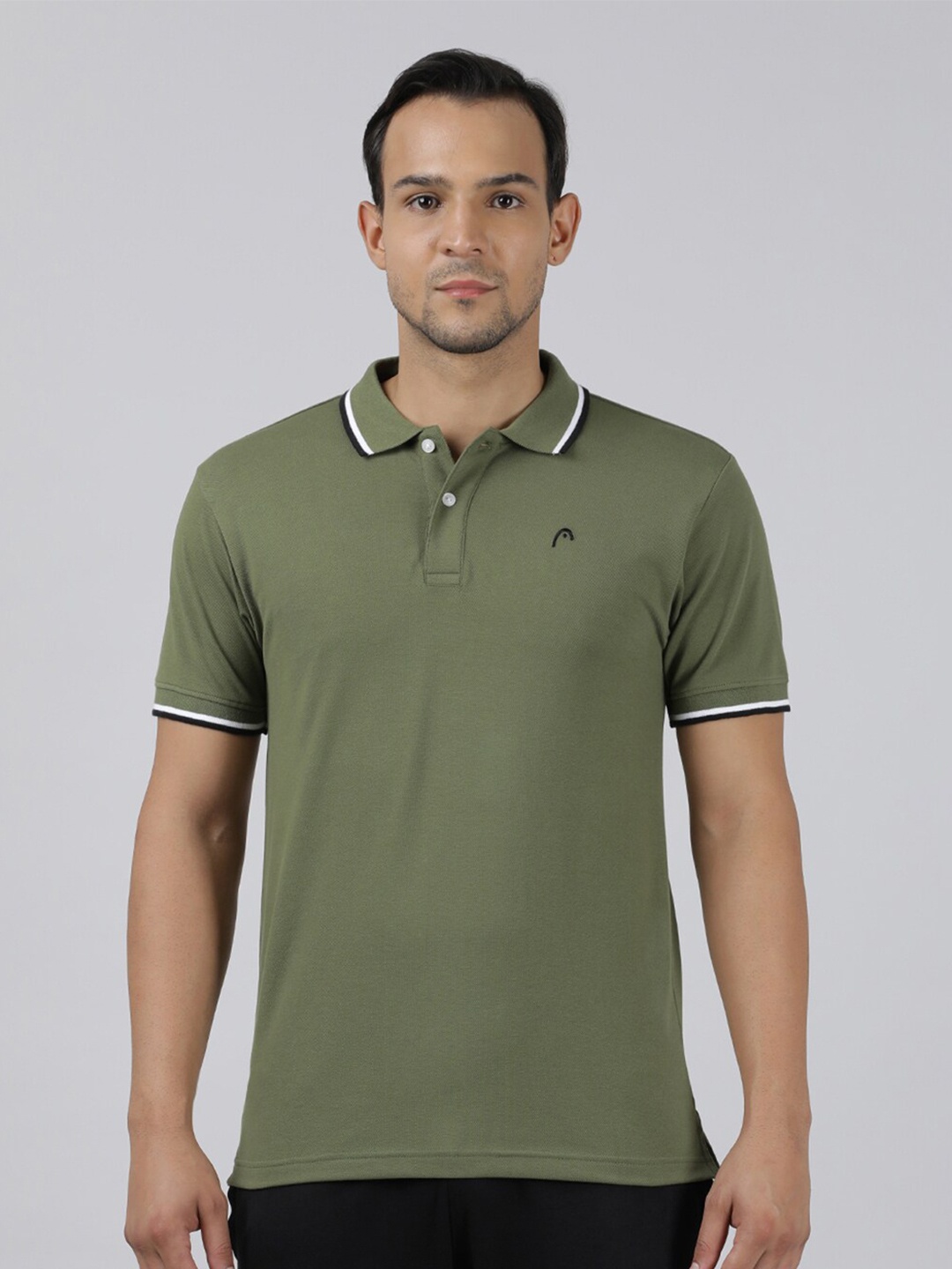 

Head Polo Collar Slim Fit T-shirt, Olive