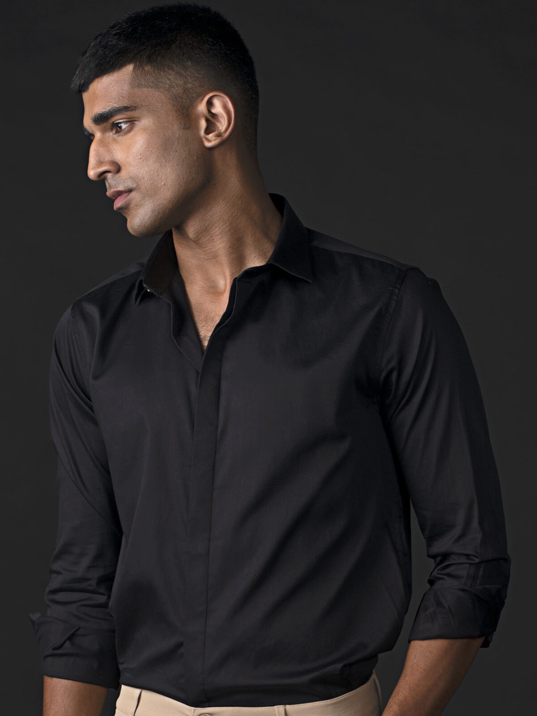 

Beyours Classic Regular Fit pure Cotton Casual Shirt, Black