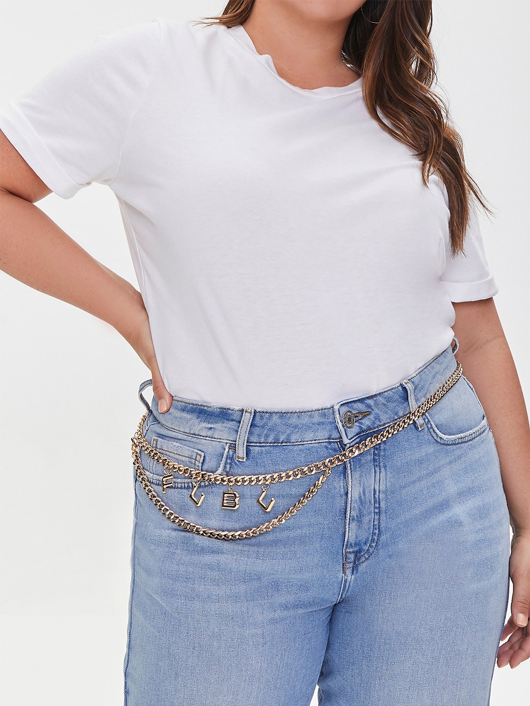 

FOREVER 21 Women Interlock Belt, Gold