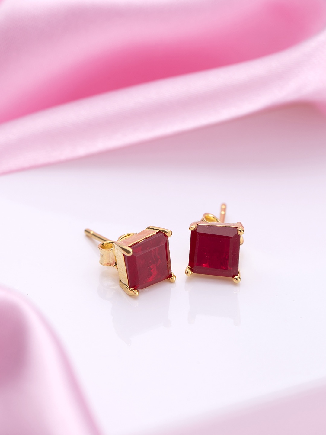 

Zavya Gold-Plated Sterling Silver Cubic Zirconia Square Studs