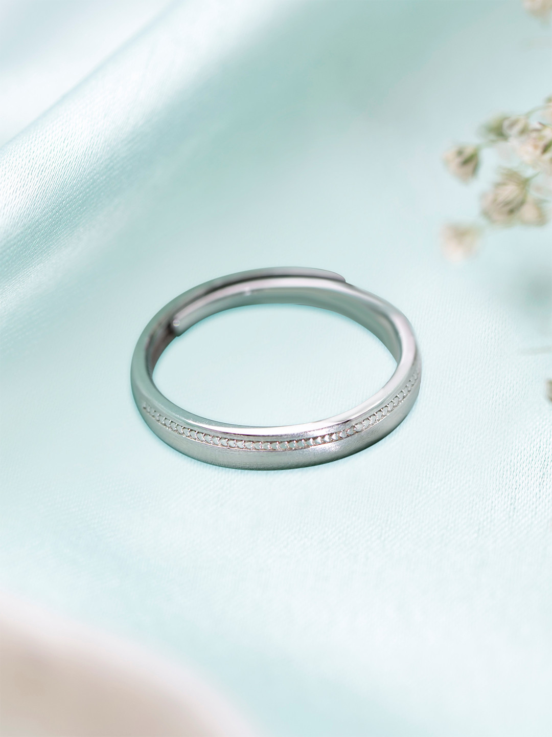 

Zavya Men Rhodium-Plated 925 Sterling Silver Finger Ring