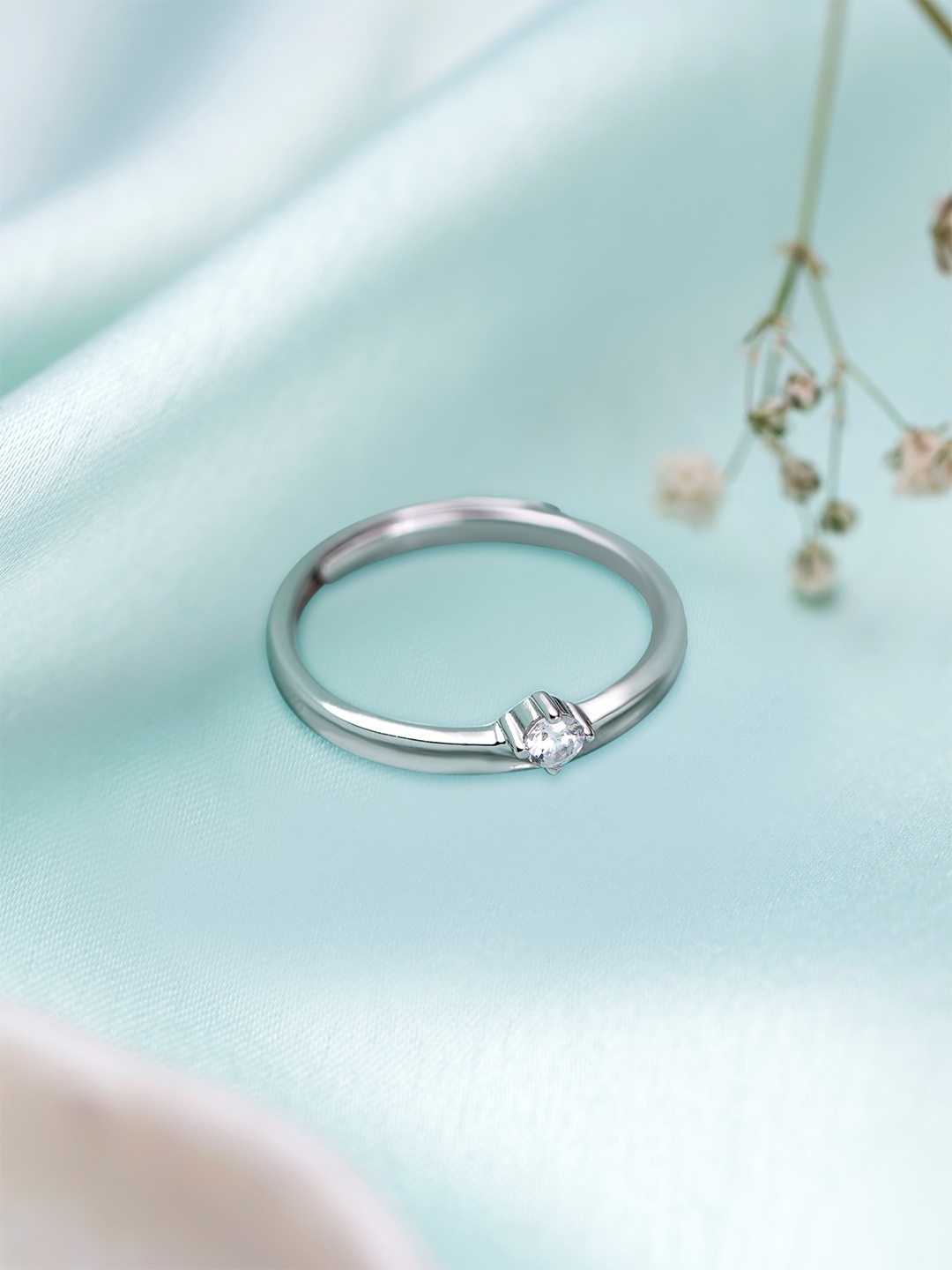 

Zavya Men Rhodium-Plated 925 Sterling Silver Finger Ring