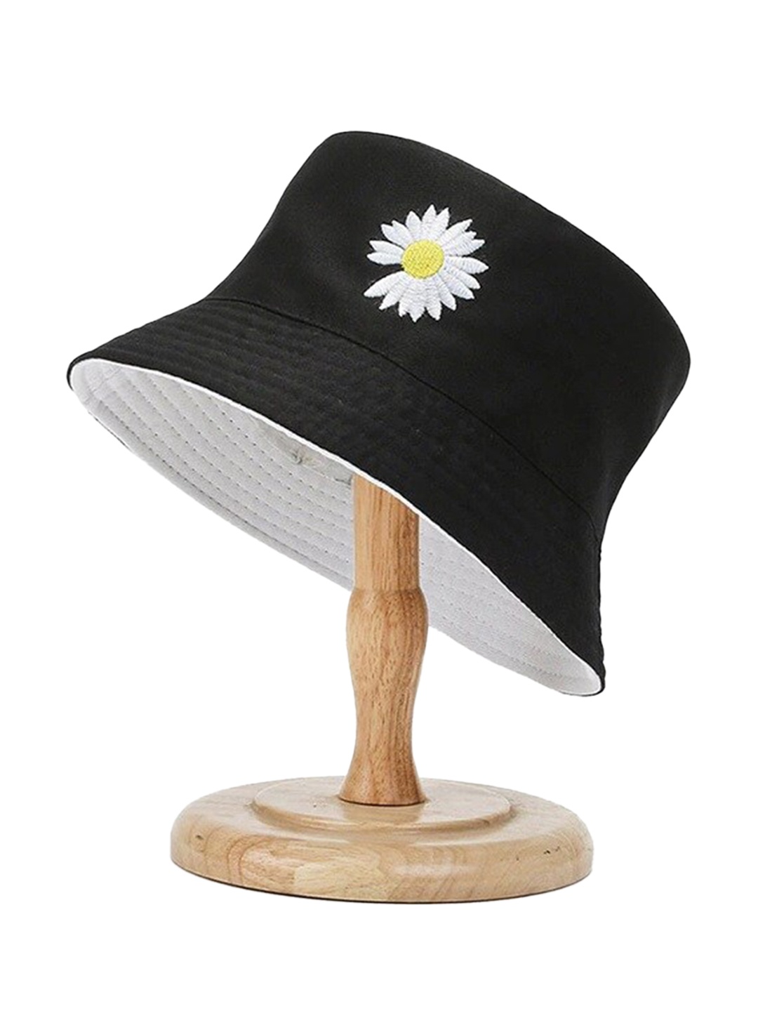 

Zacharias Women Floral Embroidered Reversible Pure Cotton Bucket Hat, White