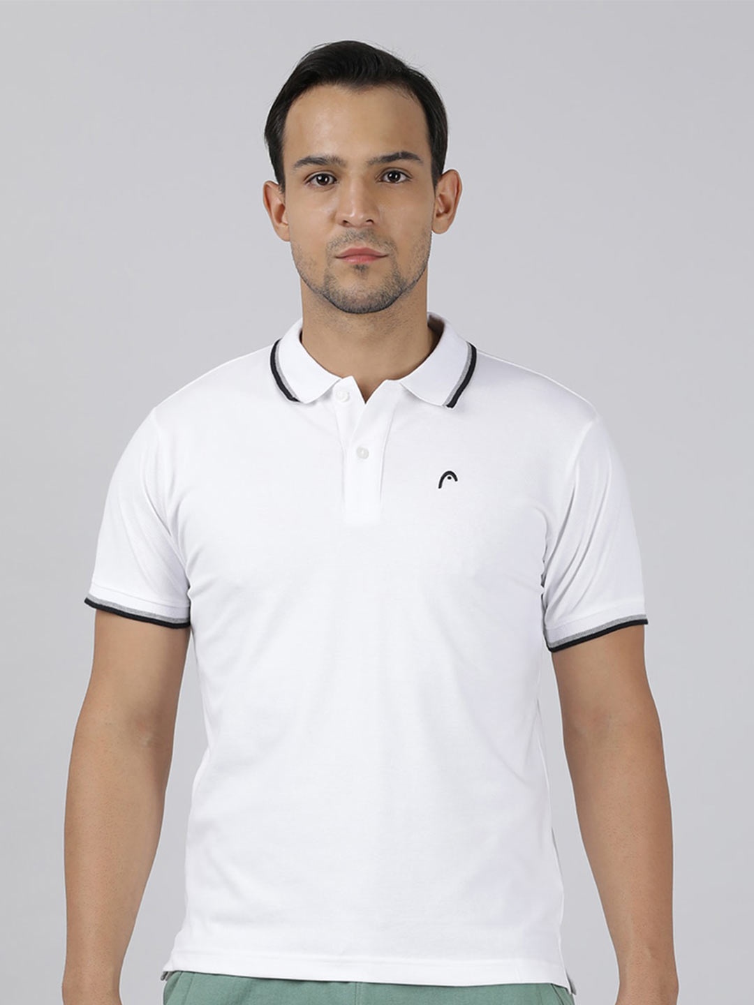 

Head Polo Collar Slim Fit T-shirt, White
