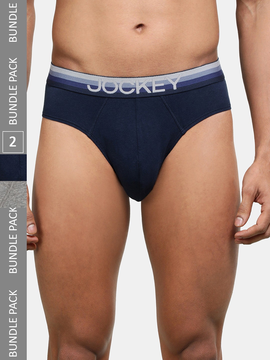 

Jockey Set Of 2 Solid Briefs, Grey melange