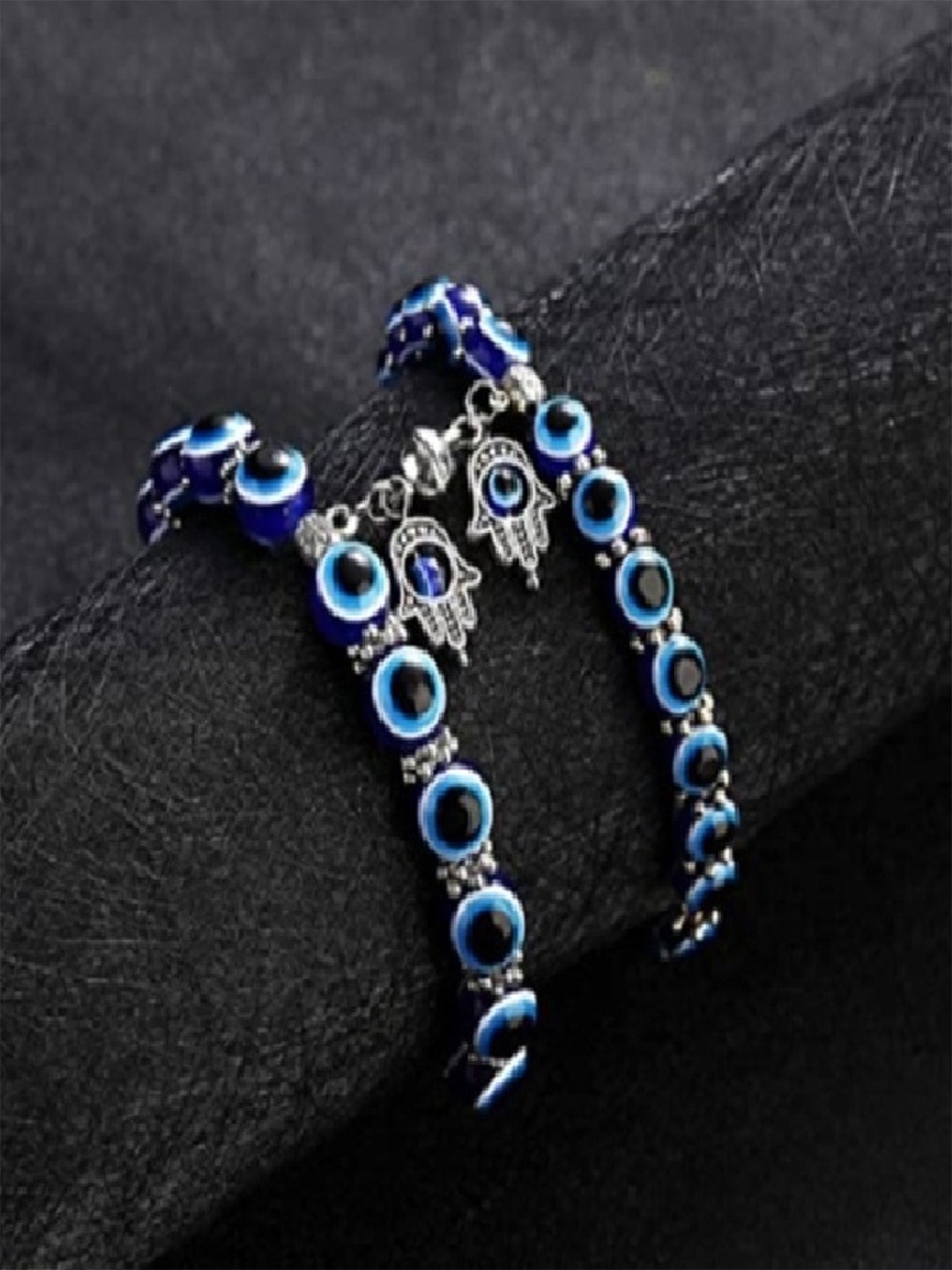 

EL REGALO Evil Eye Beaded Bracelet, Blue