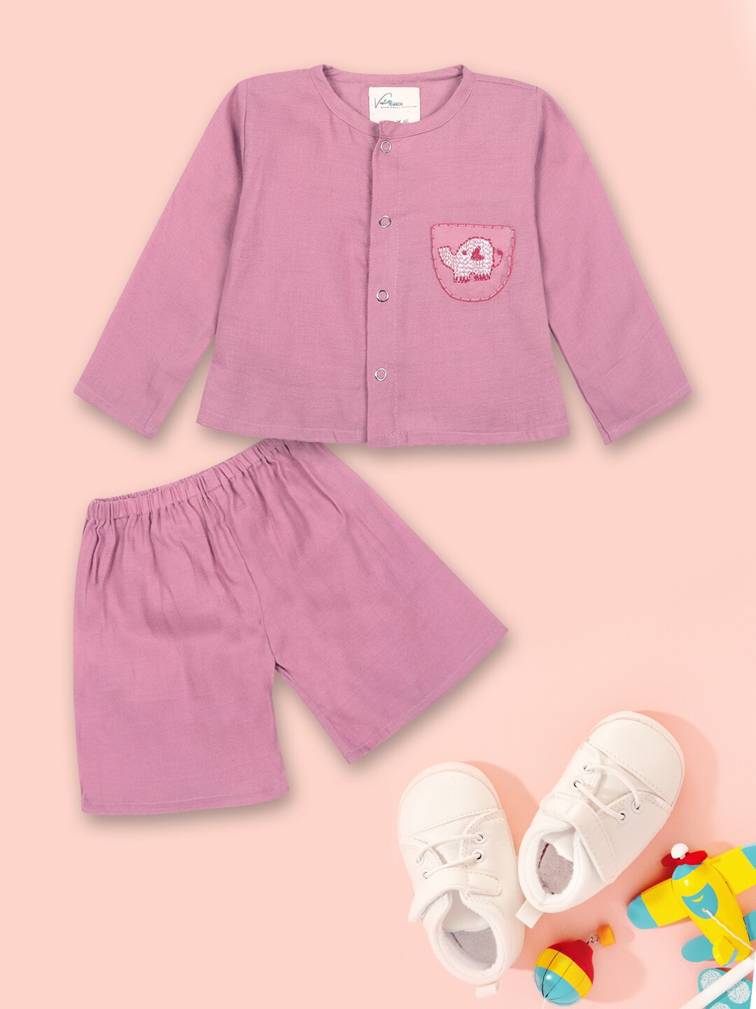 

Vastrarth Infants Shirt & Trousers Set, Pink