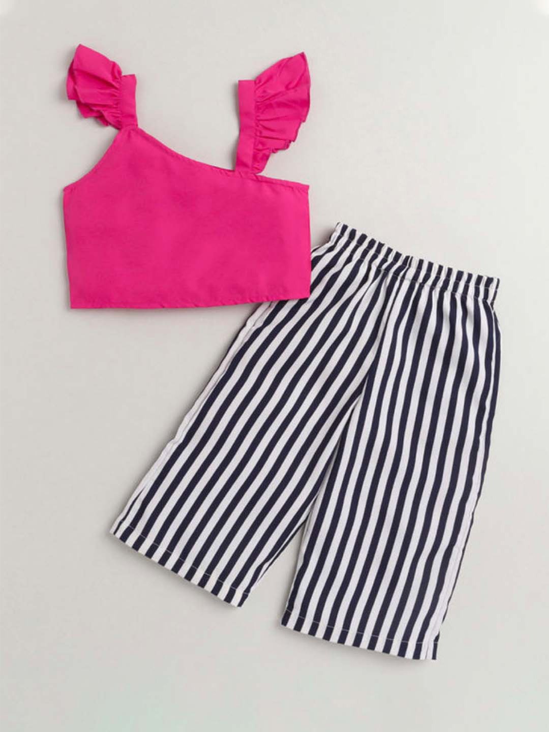 

M'andy Girls Striped Top with Pyjamas, Magenta