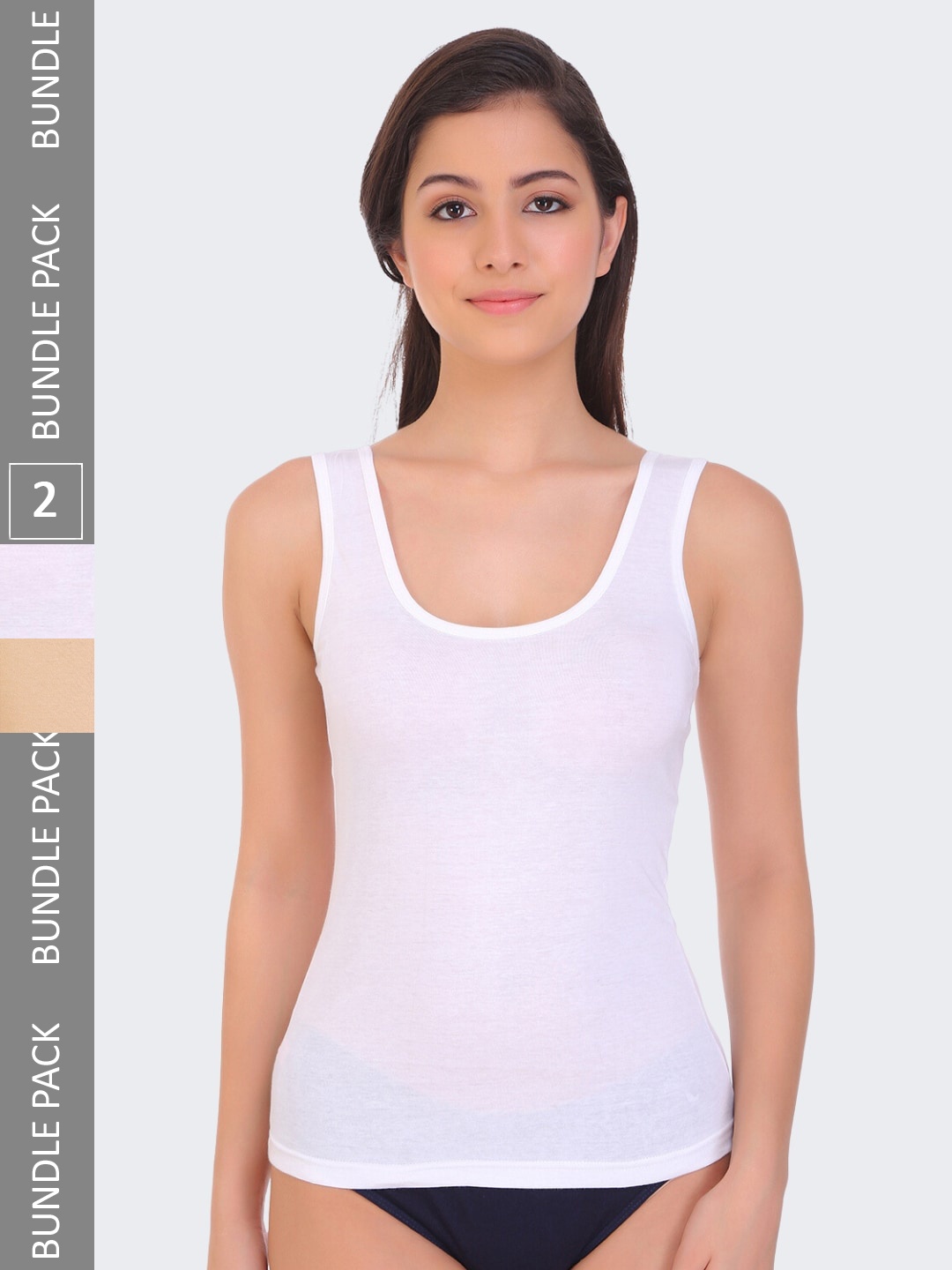 

POOJA RAGENEE Pack Of 2 Sando Pure Cotton Camisoles, White
