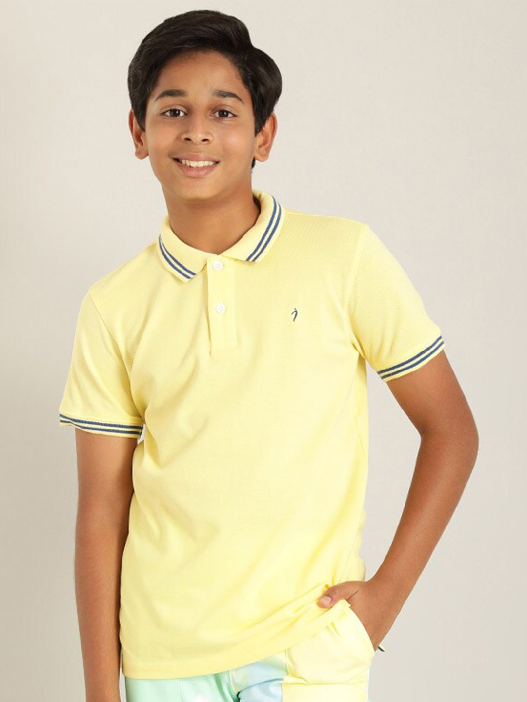 

Indian Terrain Boys Polo Collar Pure Cotton T-shirt, Yellow