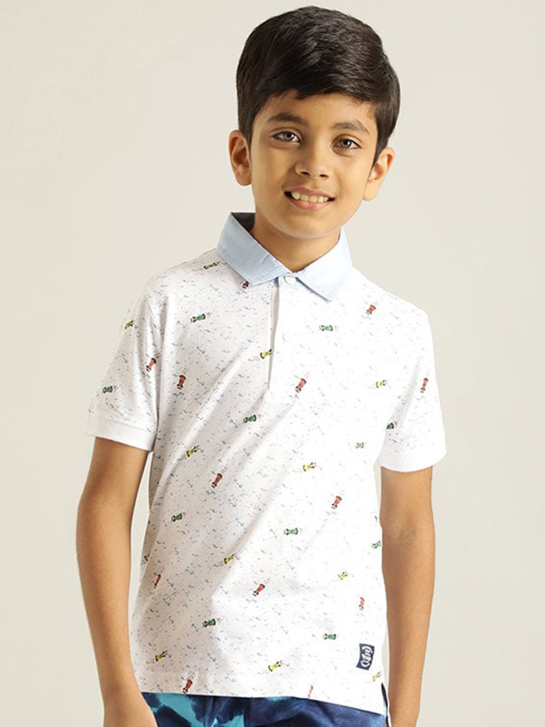 

Indian Terrain Boys Conversational Printed Pure Cotton T-shirt, White