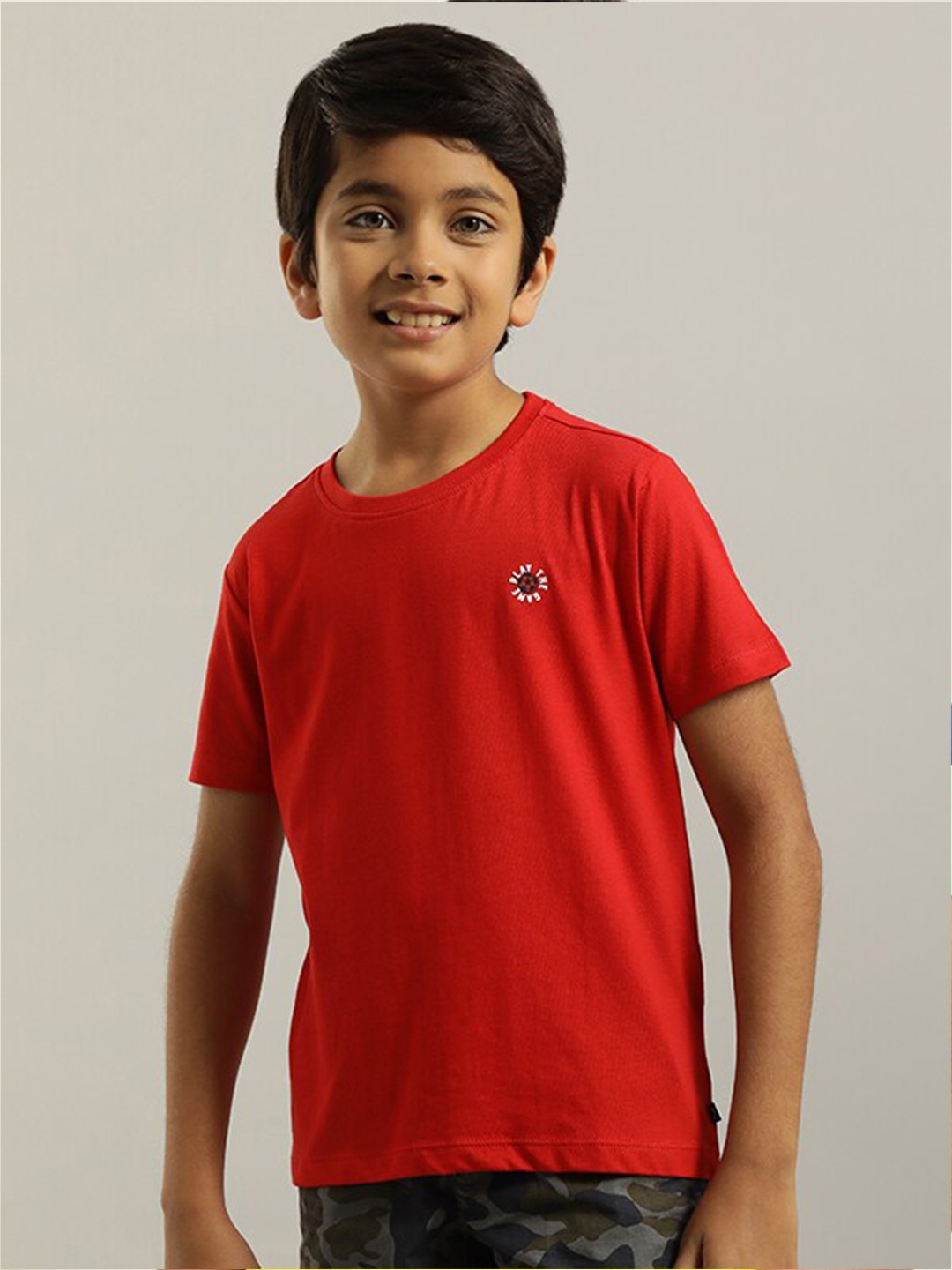 

Indian Terrain Boys Round Neck Pure Cotton T-shirt, Red