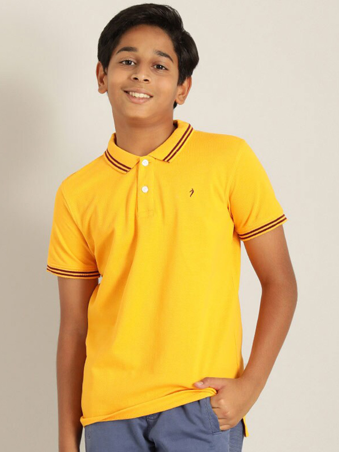 

Indian Terrain Boys Polo Collar Pure Cotton T-shirt, Yellow