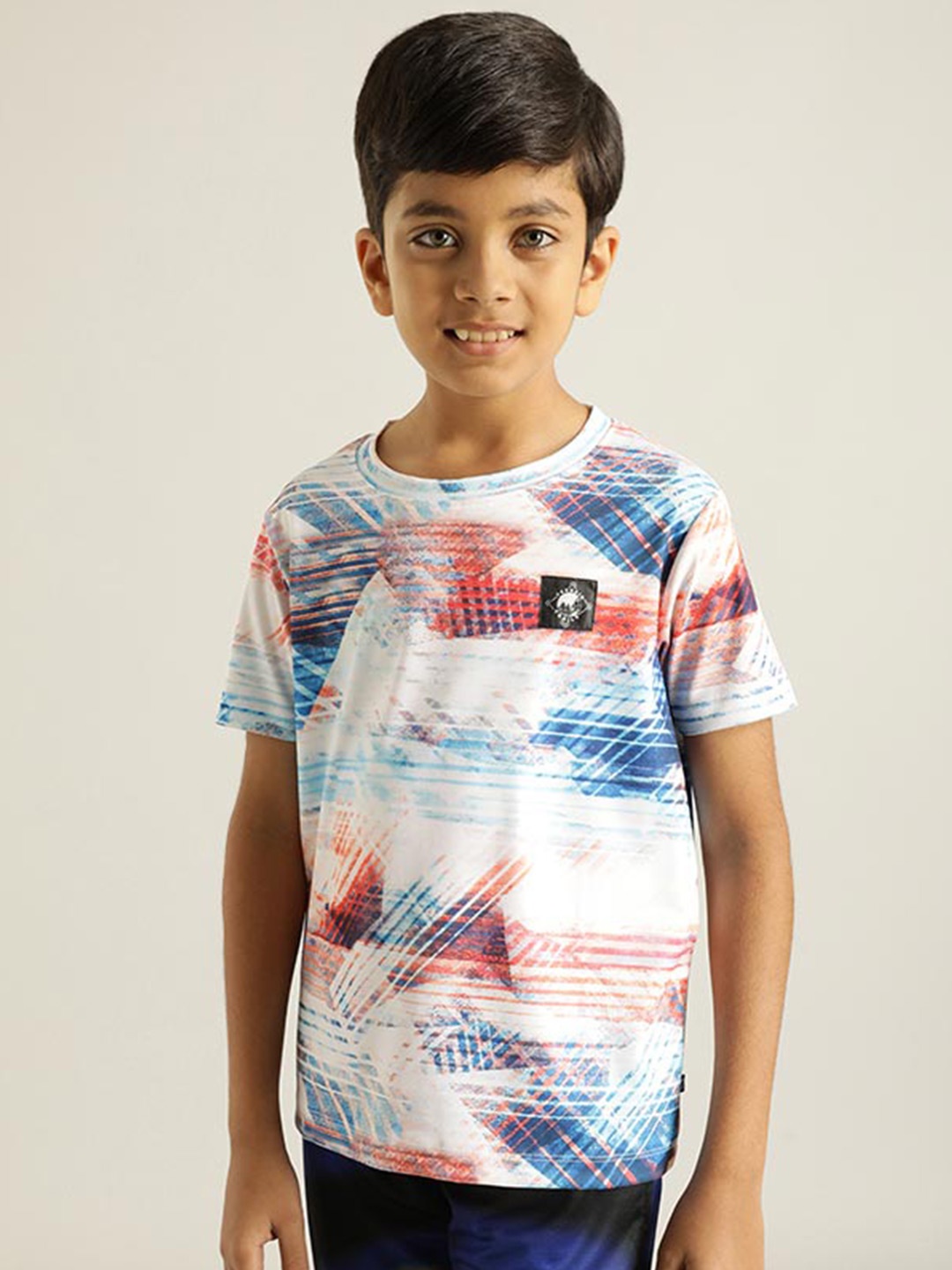 

Indian Terrain Boys Abstract Printed Pure Cotton T-shirt, White