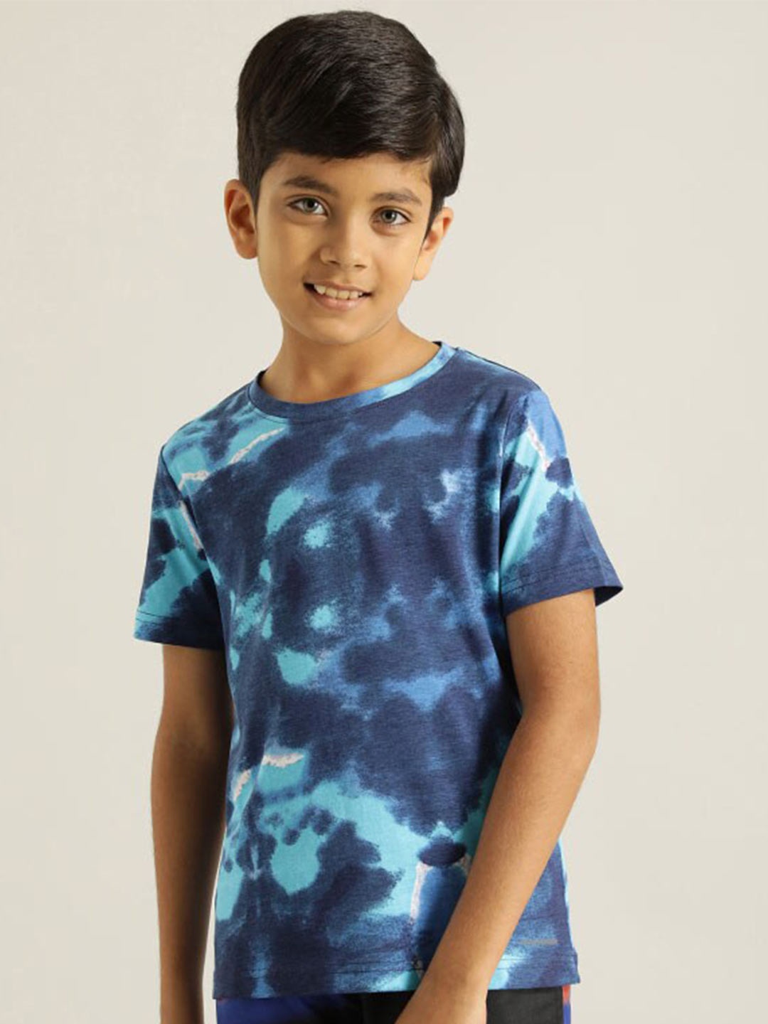 

Indian Terrain Boys Tie & Dyed Pure Cotton T-shirt, Blue