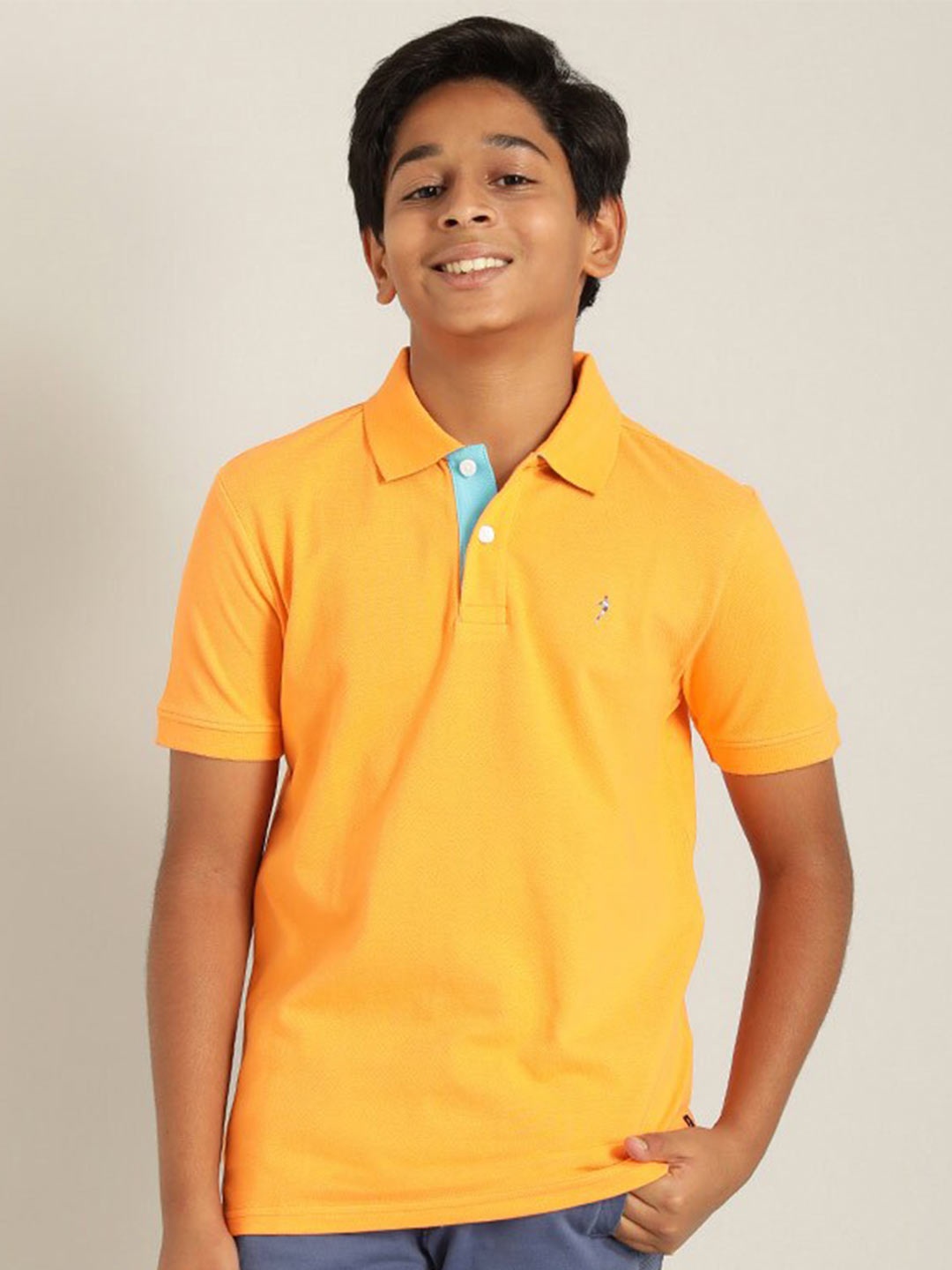 

Indian Terrain Boys Polo Collar Pure Cotton T-shirt, Yellow