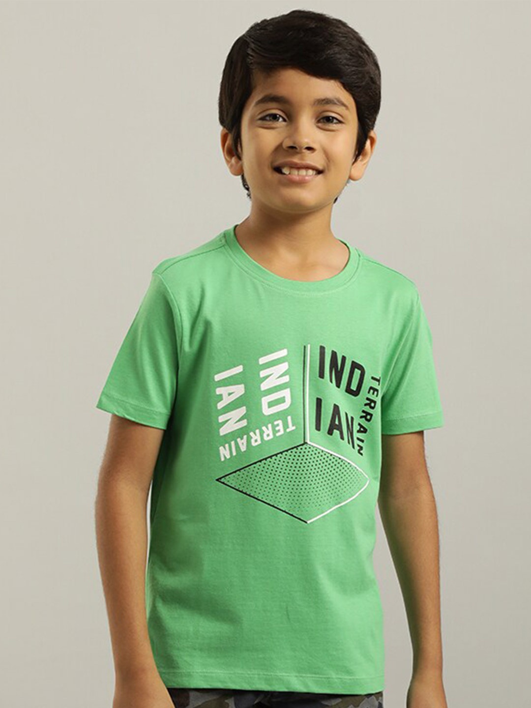 

Indian Terrain Boys Typography Printed Pure Cotton Sports T-shirt, Yellow