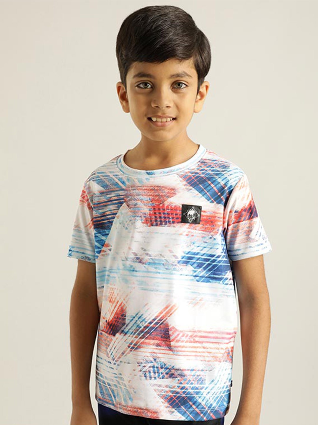 

Indian Terrain Boys Abstract Printed Pure Cotton T-shirt, White