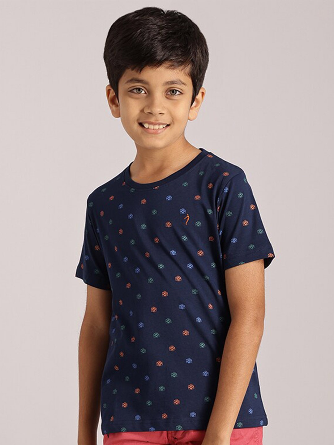 

Indian Terrain Boys Conversational Printed Pure Cotton T-shirt, Blue