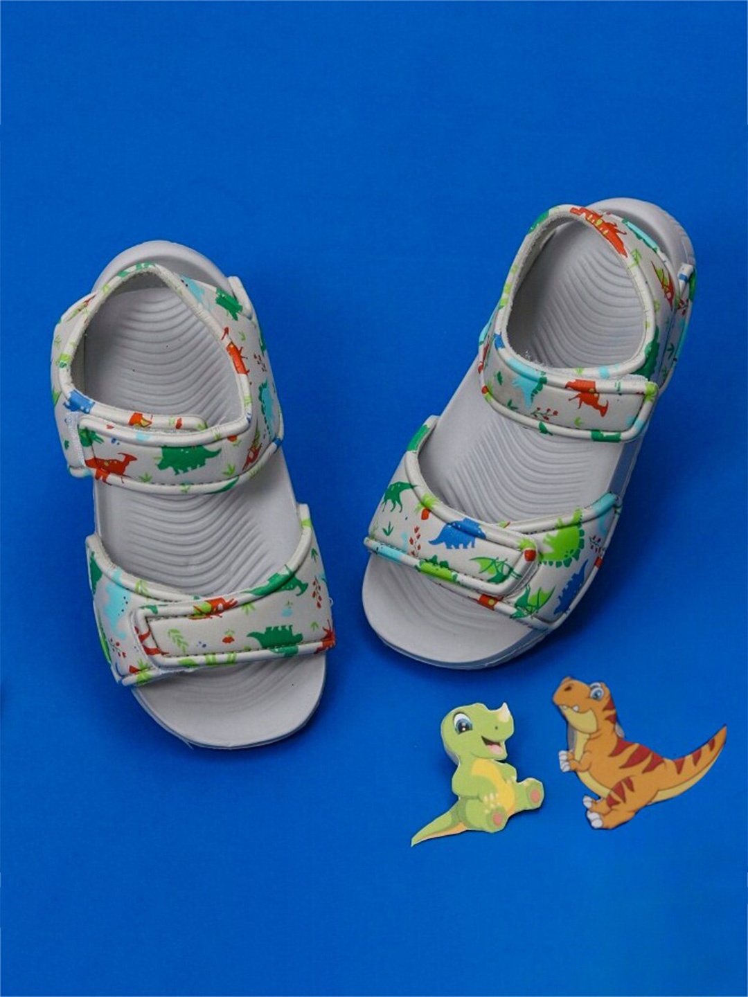 

Yellow Bee Boys Dino Printed Comfort Sandals, Grey