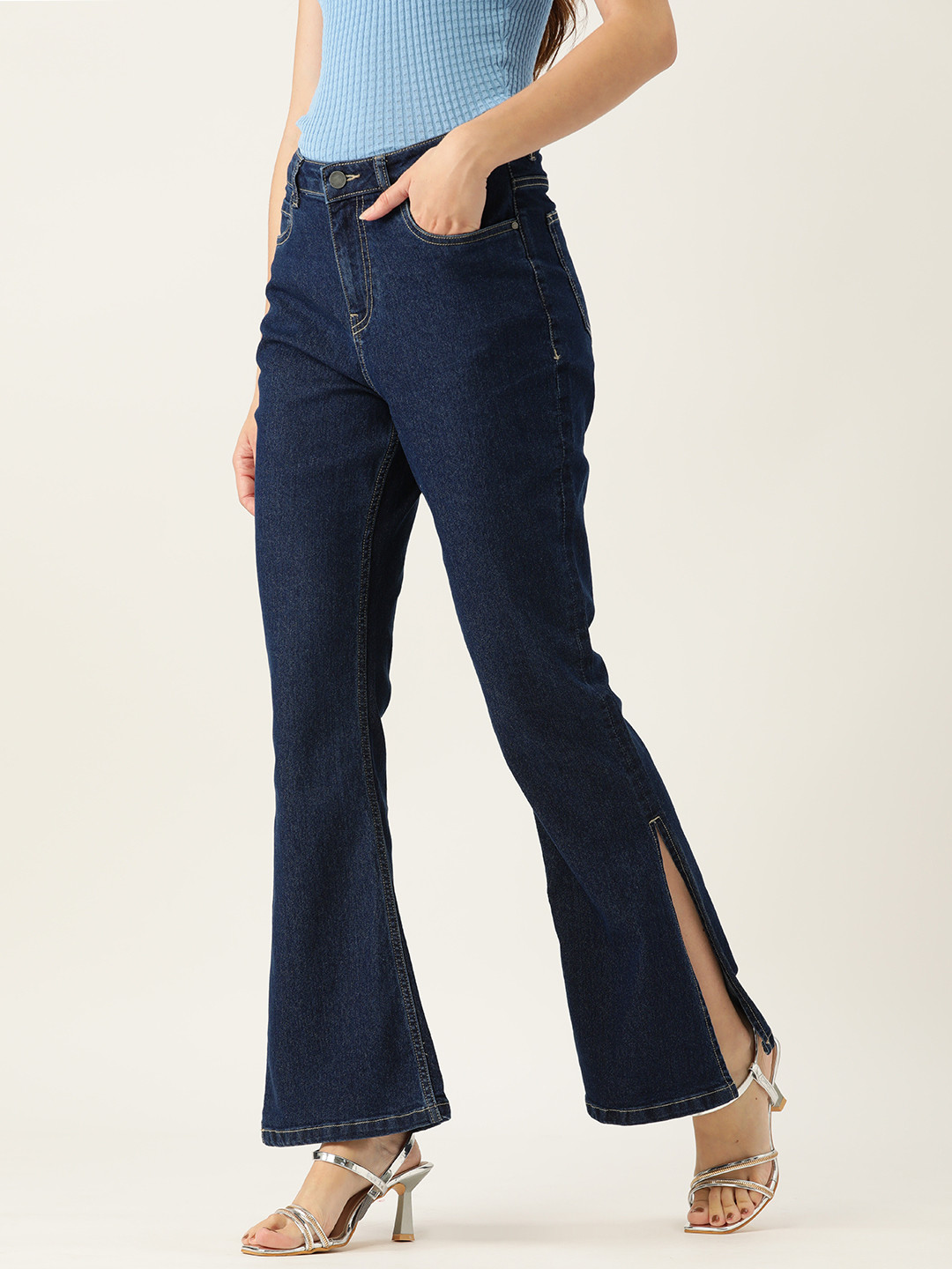 

DressBerry Women Bootcut Stretchable Jeans, Navy blue