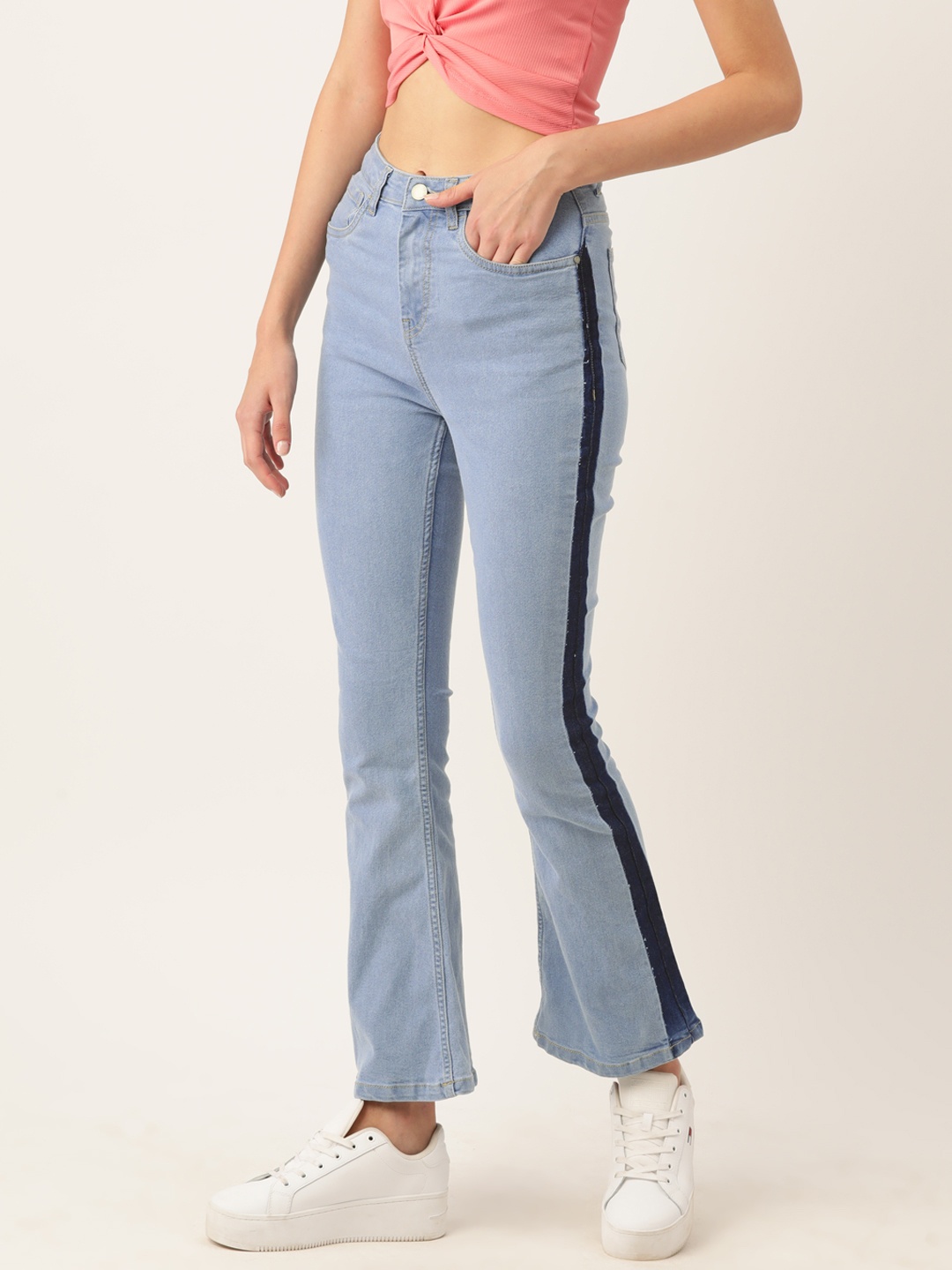 

DressBerry Women Bootcut with Side Stripe Stretchable Jeans, Blue