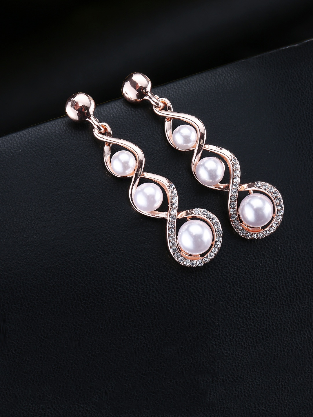 

Jewels Galaxy Off-White Gold-Plated Beaded Handcrafted Drop Earrings