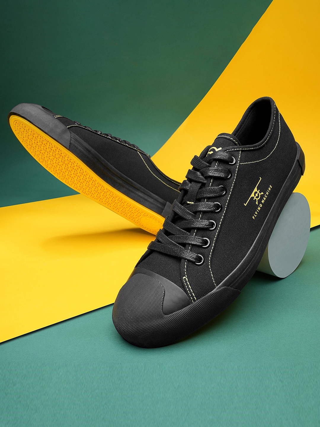

Flying Machine Men Woven Design Sneakers, Black