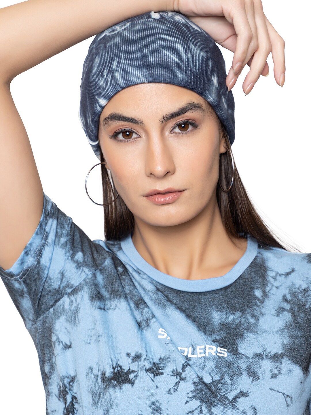 

Skidlers Women Abstract Printed Beanie, Blue
