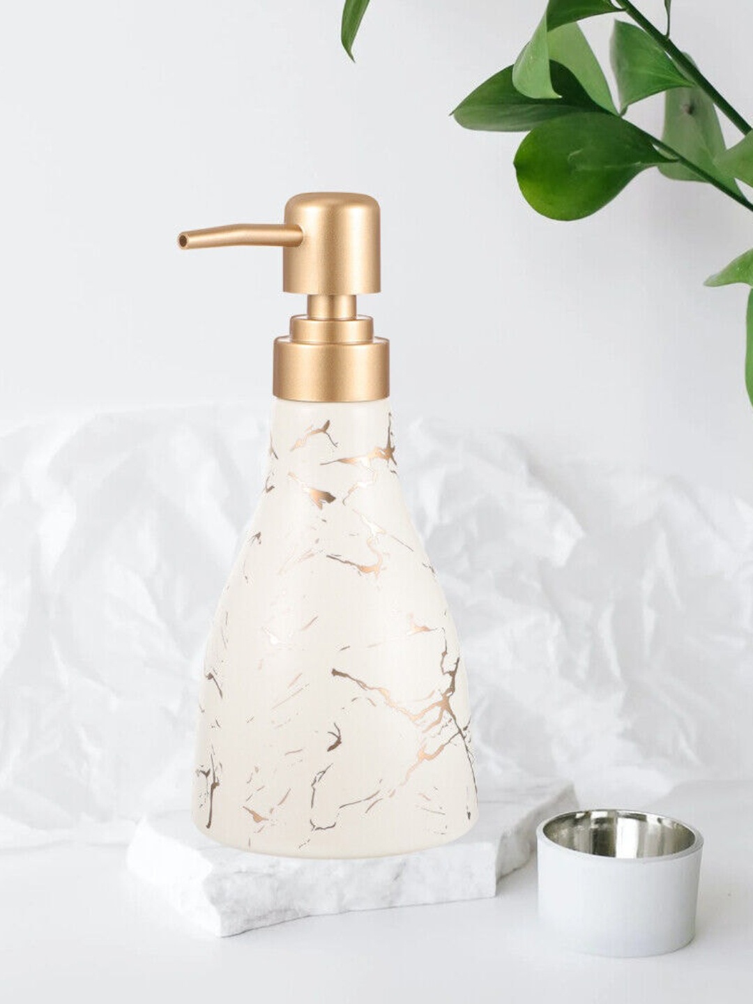 

FabSeasons White Printed Ceramic Soap Dispenser
