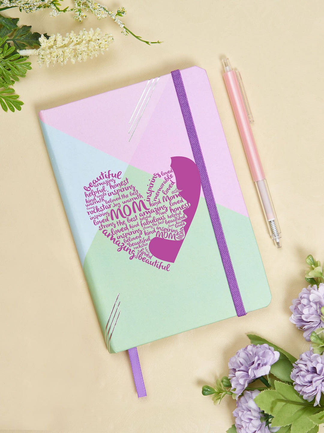 

Doodle Typography Printed Notebook, Blue