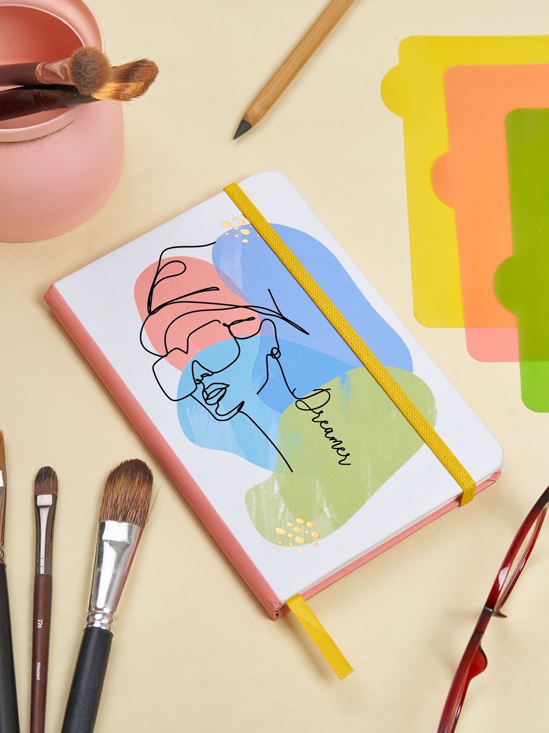 

Doodle Typography Printed Notebook, White