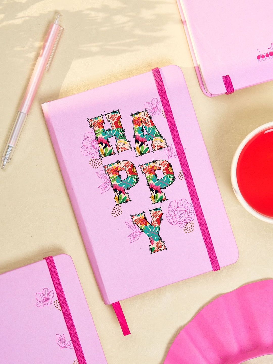 

Doodle Camellia Hardbound B6 Diary With Pen Loop, Pink