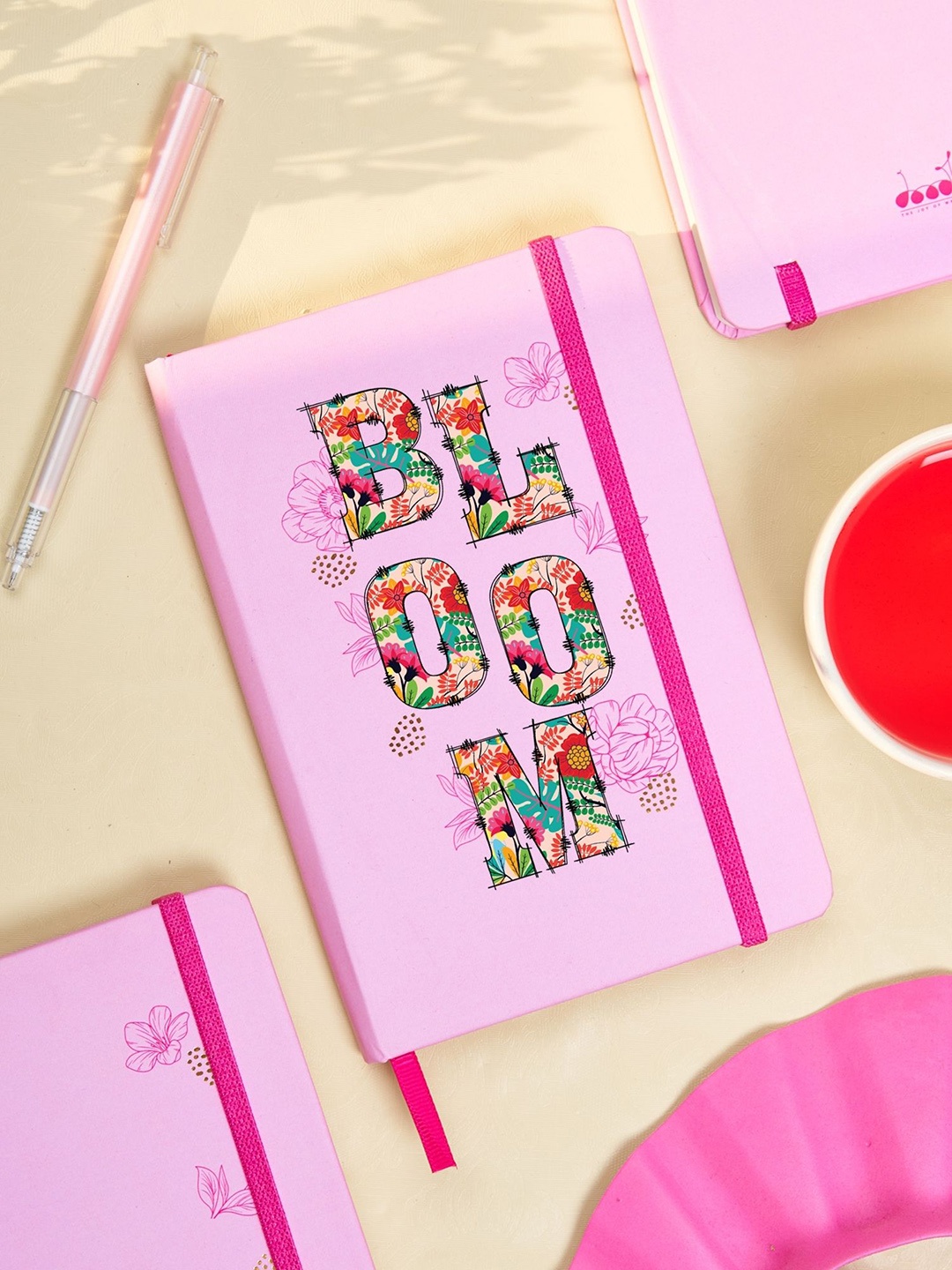 

Doodle Camellia Hardbound B6 Diary Notebook, Pink