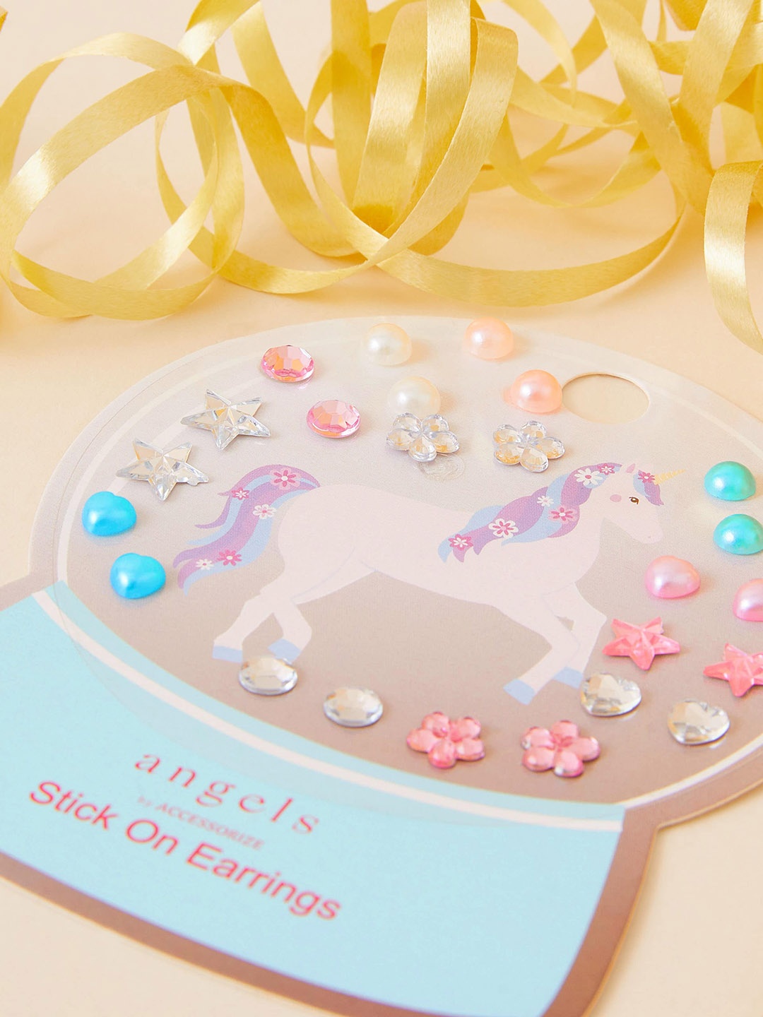 

Accessorize London Girl's14Pcs Snow Globe Stick On Earrings, Turquoise blue
