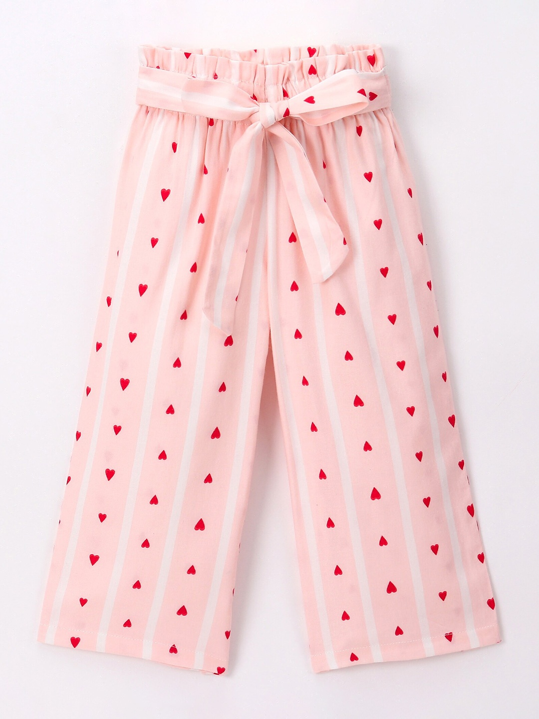 

CrayonFlakes Girls Printed Straight Palazzos, Pink