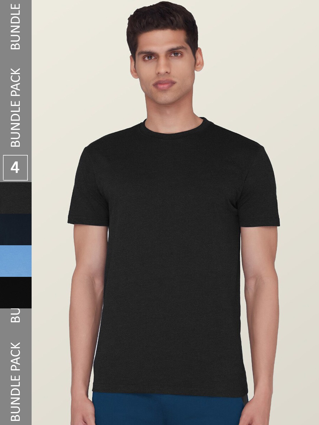 

XYXX Set Of 4 Solid T-Shirt, Navy blue