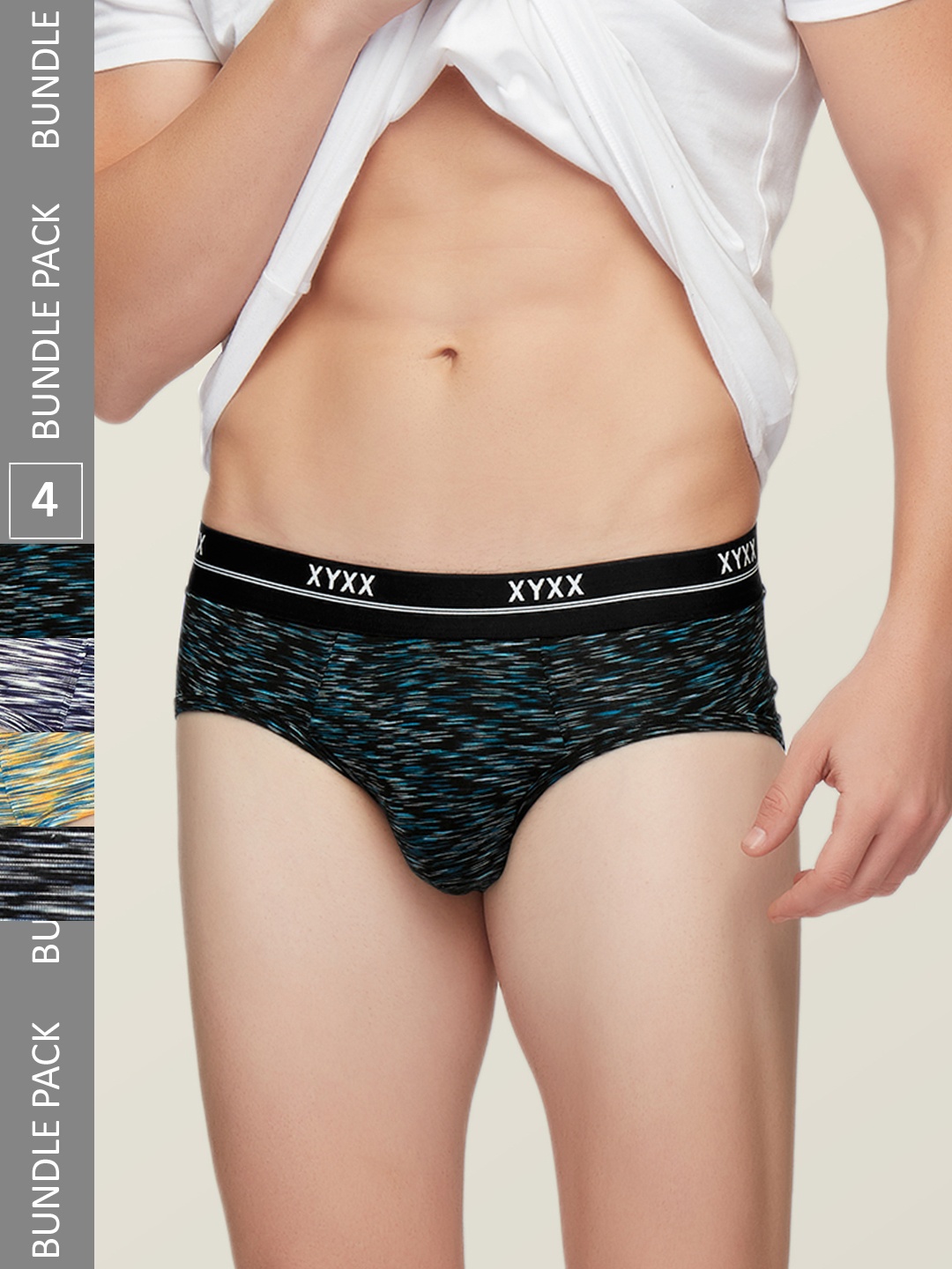 

XYXX Set Of 4 Printed Briefs, Yellow