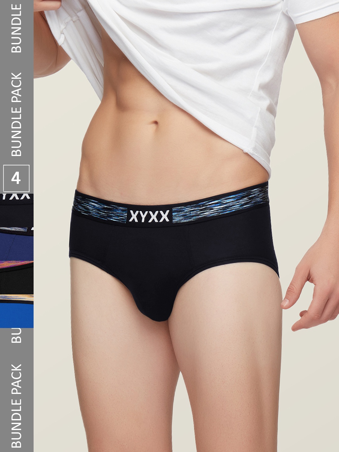 

XYXX Pack of 4 Solid IntelliSoft Antimicrobial Micro Modal Basic Briefs, Black