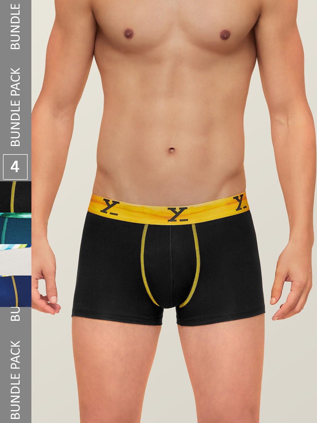 

XYXX Set Of 4 Solid Trunks, Black