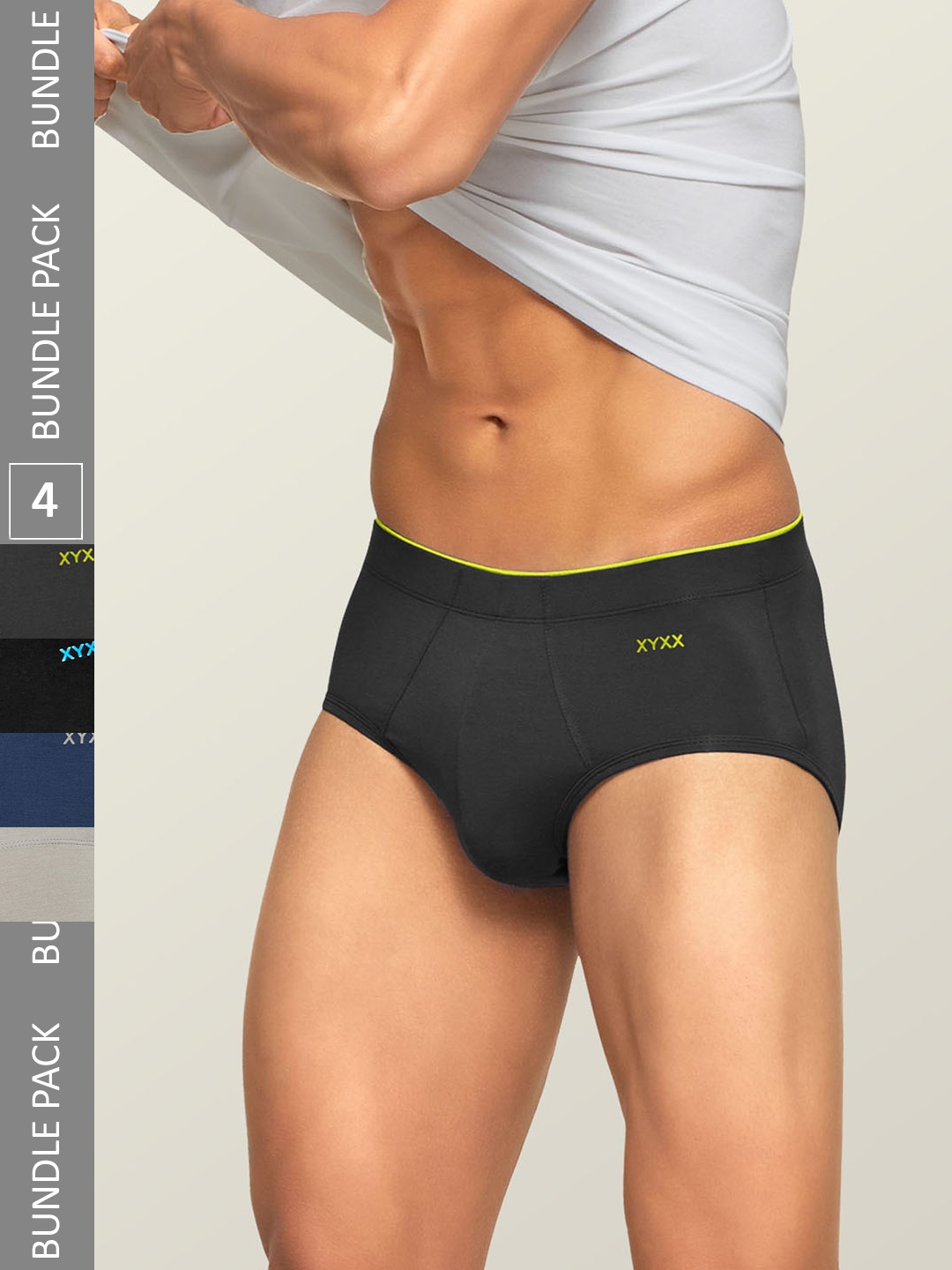 

XYXX Set Of 4 Solid Trunks, Black