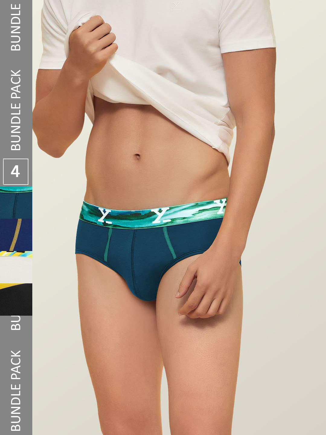 

XYXX Pack of 4 Mid-Rise Dynamo Micro Modal Basic Briefs, White