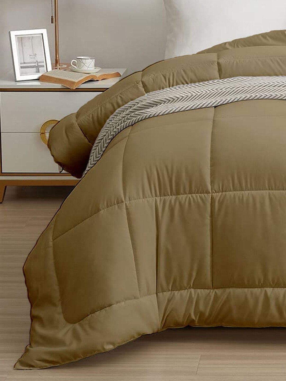 

MYTRIDENT Taupe Brown Mild Winter Single Bed Comforter