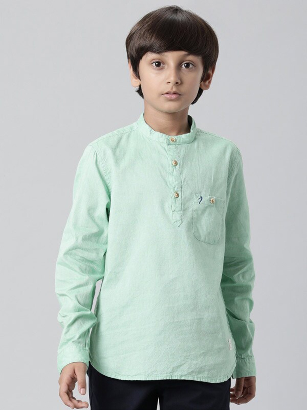 

Indian Terrain Boys Classic Pure Cotton Casual Shirt, Green